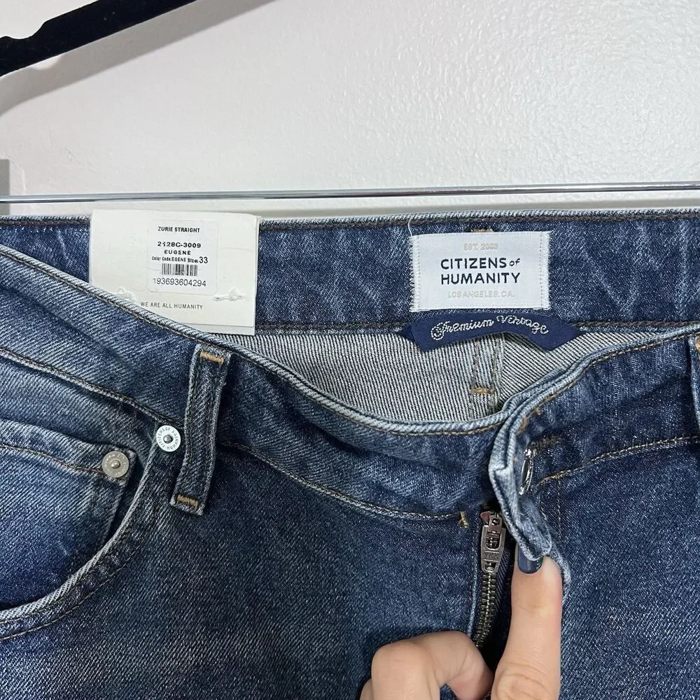 Citizens of Humanity Zurie Straight Leg Jeans Eugene Wash Comfort Stretch NWT 33